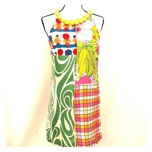 Neiman Marcus Claude Brown silk mini dress 4